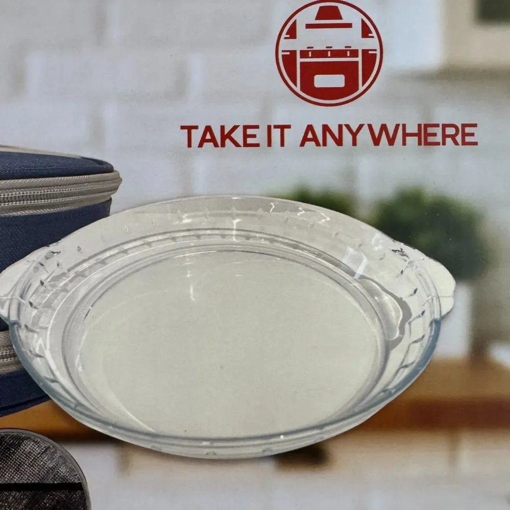 Chalet Kitchen Glass Pie Dish With Carry Bag 